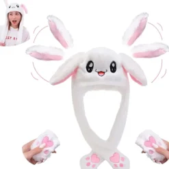Sjov Hoppedyr-Plush Beanie Hat til Kvinder og Piger, Kan Bruges som Sjov Påske/Halloween/Julehat Gave