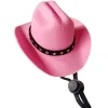 Sjov Kattehat Cowboyhat Kostume Fødselsdag Western Cowgirl Tilbehør Kæledyrshovedbeklædning Justerbar Kasket til Cosplay Cowboy