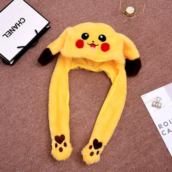 Sjov Legetøjs Kaninhat PIKACHU Hat Klem Ører Luftpude Bevægelig Hat