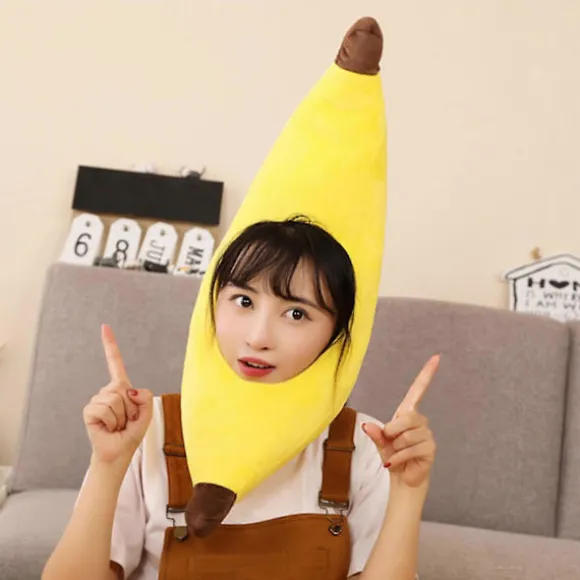 Sjov Plys Banan Hat Blød Og Behagelig Stoffet Velegnet Til Karneval Bold Ornament - På Lager (FMY) Banana