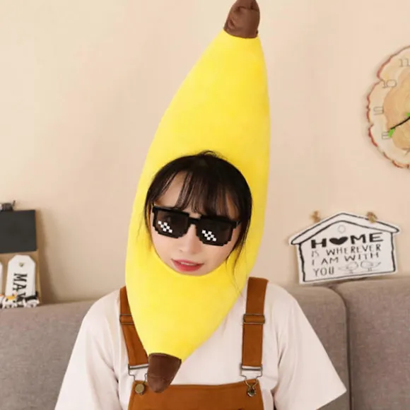 Sjov Plys Banan Hat Blød Og Behagelig Stoffet Velegnet Til Karneval Bold Ornament - På Lager (FMY) Banana