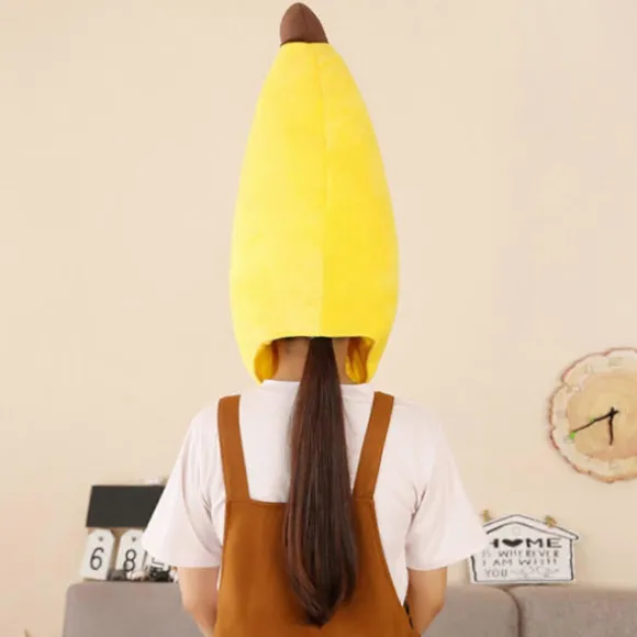 Sjov Plys Banan Hat Blød Og Behagelig Stoffet Velegnet Til Karneval Bold Ornament - På Lager (FMY) Banana