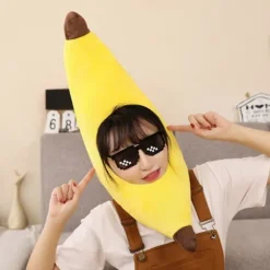 Sjov Plys Banan Hat Blød Og Behagelig Stoffet Velegnet Til Karneval Bold Ornament - På Lager (FMY) Banana