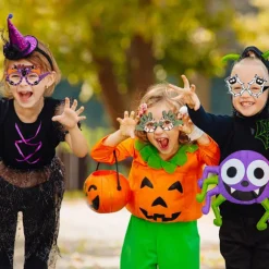 Sjove Halloween Briller til Fest, Halloween Festdekorationer med Uhyggeligt Design og Livlige Halloween Designs, Letvægts og Pålideligt Karton