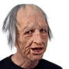 Sjove realistiske latexmasker til gammel mand og kvinde med hår, Halloween cosplay, festkostume, gummimaske, fest