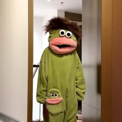 Sjove Store Mund Monster Onesie Pyjamas til Børn og Voksne - Blød Plys Koralfleece, Perfekt til Cosplay eller Halloween Kostumer, XL XL
