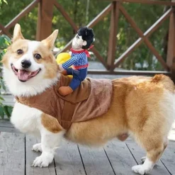 Sjovt hundekostume cowboy-ridekostume kæledyrskostume katte-dragt cowboy-rytterstil M