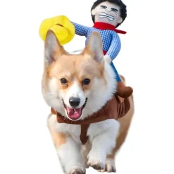 Sjovt hundekostume cowboy-ridekostume kæledyrskostume katte-dragt cowboy-rytterstil M