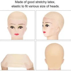 Skaldet Hætte, 1 Stykke Latex Voksen Skaldet Hætte, Skaldet Hætte Makeup, Latex Skaldet Paryk Hætte, Kostume Tilbehør
