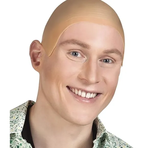 Skaldet latex paryk til karneval, halloween og JGA, hårløs paryk til kostume