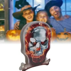 Skeletlys, Hodeskalleformet LED Halloweenlys, Mini Bærbar