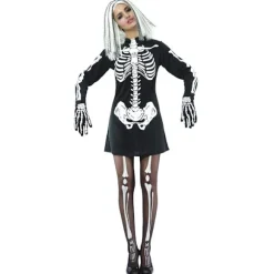 Skelettklänning Maskeraddräkt Halloween Black one size