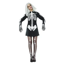 Skelettklänning Maskeraddräkt Halloween Black one size