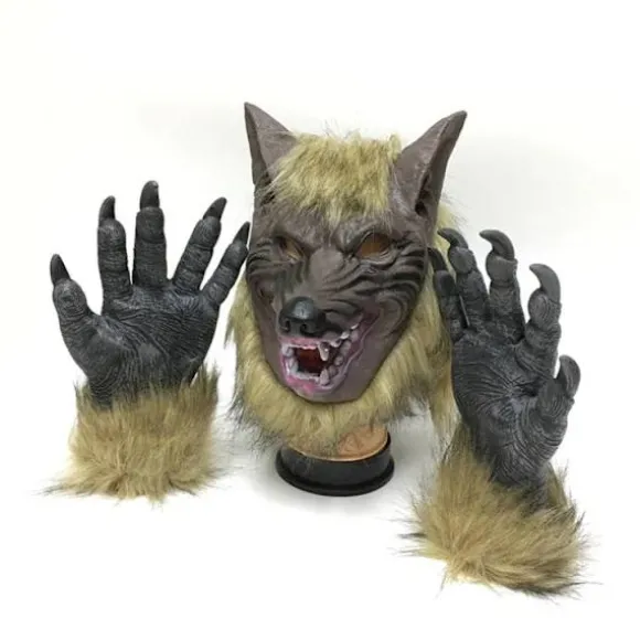 Skræk Djævel Bold Helhoved Halloween Maske Ulvehandsker Cosplay W,ta