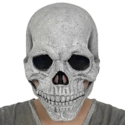 Skræmmende bevægelig kæbe kranie fest fuld hoved skelet latex maske fest horror halloween cosplay rekvisit Light Color