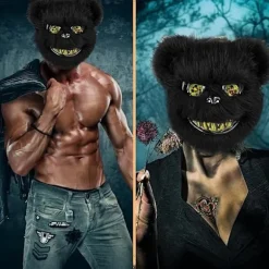 Skræmmende Bjørn Maske, Krybende Masker til Voksne og Børn, Horror Teddybjørn Maske, Plys Blodig Bjørn Maske, til Fest Karneval Cosplay-FS-