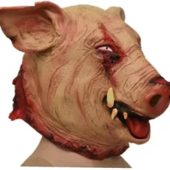 Skræmmende Grisemaske Grisehoved Halloween Horror Maske Skræmmende Dyrehovedbeklædning Halloween
