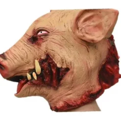 Skræmmende Grisemaske Grisehoved Halloween Horror Maske Skræmmende Dyrehovedbeklædning Halloween