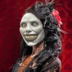 Skræmmende Halloween Dæmon Maske med Smil - Horror Ansigt Cosplay Prop til Fester[JUN]