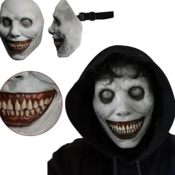 Skræmmende Halloween Maske til Voksne - Smilende Djævel, Horror Maske Rollespil Horror Halloween Kostume Rekvisitter til Halloween Fest Karneval Cosplay (1 stk) | Fyndiq