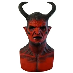 Skræmmende Halloween Maske Ikari Dæmon Latex Maske Djævel Realistisk Maske til Voksen Horror Djævlehorn Spille Horror Gave Halloween Gave[mo] As shown | Fyndiq