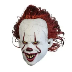 Skræmmende It Pennywise uhyggelig klovnemaske, Cosplay & Dekoration Halloween Festrekvisit Smiley Glowing