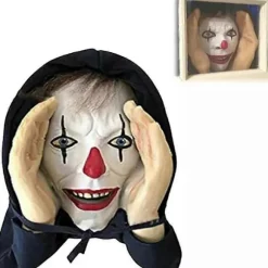 Skræmmende Peeper Freak Halloween Dekoration Klovn Indendørs og Udendørs Vinduesdekorationer White Face