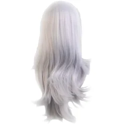 Sølv hvid paryk 70 cm cosplay outfit hvid