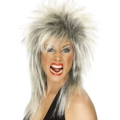 Smiffys Rock Diva Tofarvet Paryk One Size Blond/Sort Blond/SortCJY Blonde/Black One Size