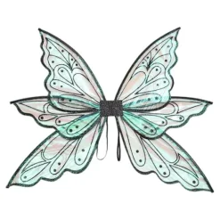 Smukke fevinger, voksen fevinger til kvinder, piger, sommerfuglevinger, glitrende, gennemsigtige vinger, cosplay, fødselsdagsfest Black gilding