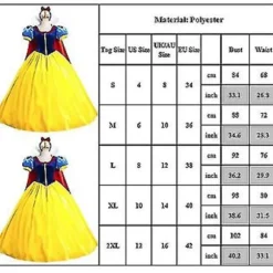 Snehvide Prinsesse Kostume Kvinder Eventyrkjole Pandebånd Sæt Fancy Kjole Halloween Karneval Fest Scene Tøj