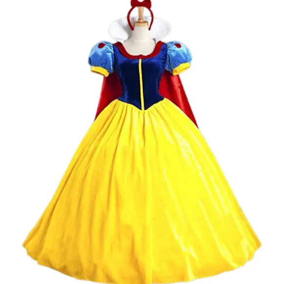 Snehvide Prinsesse Kostume Voksen Kvinder Dronning Eventyr Kjole+hovedbeklædning Sæt Cosplay Fest Halloween Karneval Rollespil Outfit 2XL
