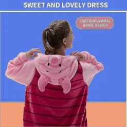 Snug Fit Unisex Voksen Onesie Pyjamas Flanell Cosplay Animal One Piece Halloween kostume Nattøj Hjemmetøj Q Mike 105 cm Grisling Piglet L