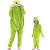 Snug Fit Unisex Voksen Onesie Pyjamas Dyr Enkeltdel Halloween Kostume Nattøj-r (13-14 år Mike wazowski)