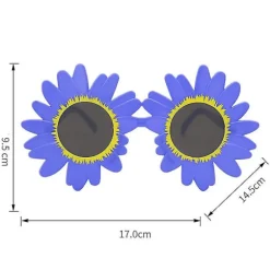 Solsikkeformede solbriller Hawaiian Party Kostume Briller (Hvid)