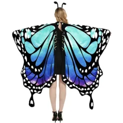 Sommerfuglevinger til voksne, 3-delt sæt sommerfuglekappe, cosplay maskeradekostume Light Blue