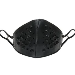 Sort ansigtsmaske med sorte nitter Black