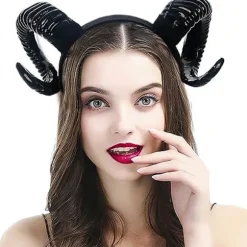 Sort Antlers Horn Gotisk Steampunk Djævel Demon Horn Pandebånd til
