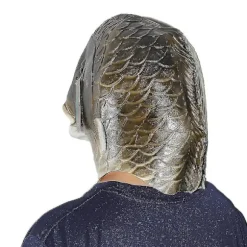 Sort fiskemaske Latex dyrehovedmaske Grå fiskekostume hovedbeklædning Maskeradefest Voksen