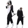 Sort Kattekostume Pyjamas Onesie Kigurumi Jumpsuit Dyrehue V (105)