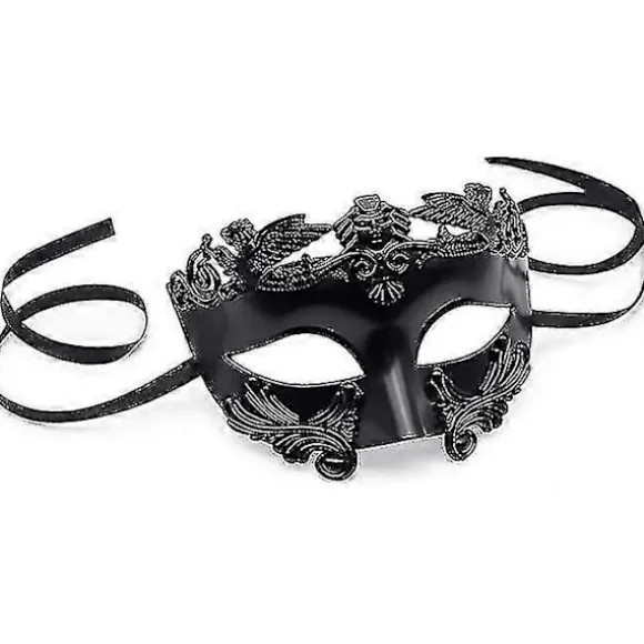 Sort Maskebalmaske til Mænd - Romersk Græsk Mytologi Ventiansk Maske Halloween Cosplay Karneval