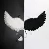 Sort og hvid Hot Sale2pcs Søde Fancy Party Demon Angel Wings D