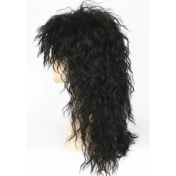 Sort top herre 80'er mullet paryk rocker punk popstjerne paryk sortCJY