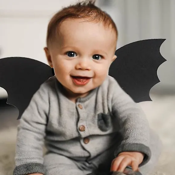 Sorte flagermusvinger Halloween engel fancy dress dekoration tilbehør kostume