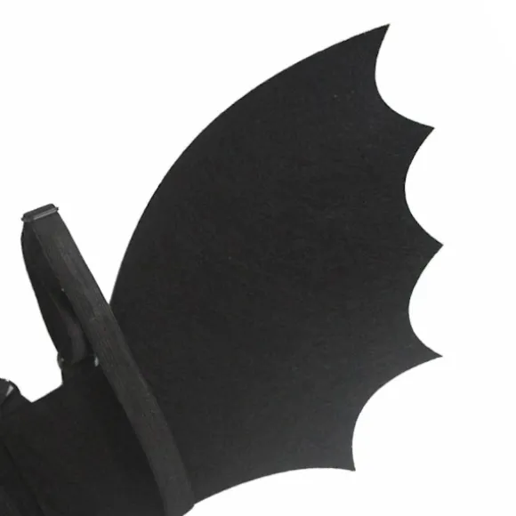 Sorte flagermusvinger Halloween engel fancy dress dekoration tilbehør kostume