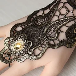 Sorte lange fjerhandsker Maleficent kostume kvinder påskefest D