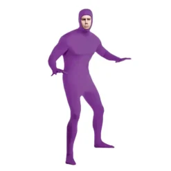 Spandex Heldragt med Ansigtsåbning til Halloween, Heks og Halloweenfest, Gave Lilla{EE} Purple S-（150cm）
