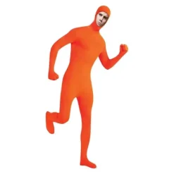 Spandex Heldragt med Ansigtsåbning til Halloween, Heks og Halloweenfest, Gave Orange Orange XXL-（190cm）