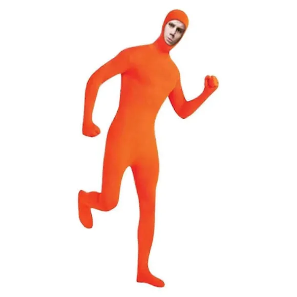 Spandex Heldragt med Ansigtsåbning til Halloween, Heks og Halloweenfest, Gave Orange{EE} Orange XXL-(190cm)