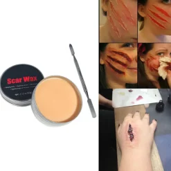 Special Effects Makeup til Halloween, Realistisk Arvoks Sæt med Spatel, SFX Makeup til Professionelle Resultater, Egnet til Cosplay og Kostume